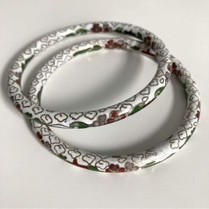 Two Vintage Cloisonne Bangle Bracelets